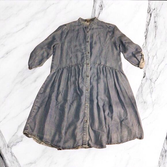 Chelsea Theodore Dress Size Medium 100% Tencel Tunic Denim Blue - Picture 2 of 8